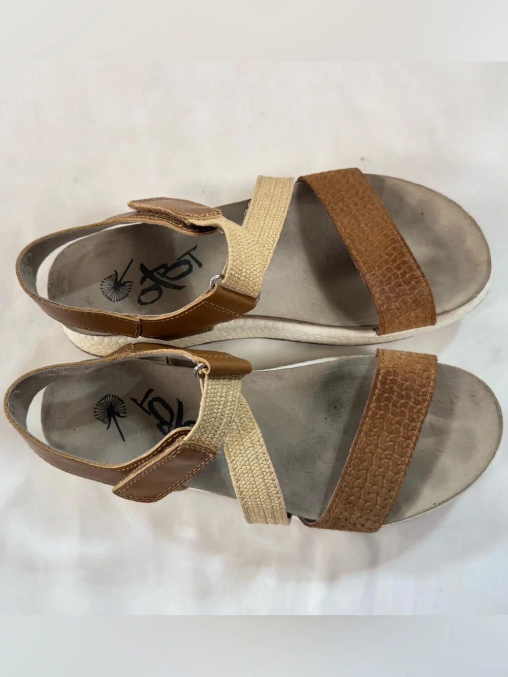 OTBT Brown and Beige SIERRA sling back Platform Sandals size 7